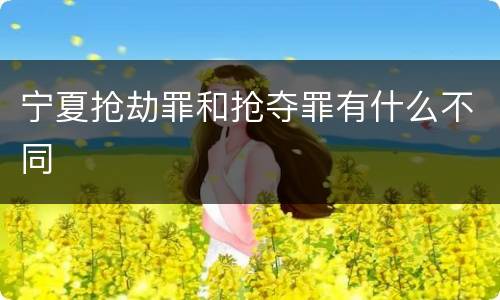 宁夏抢劫罪和抢夺罪有什么不同