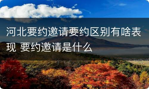 河北要约邀请要约区别有啥表现 要约邀请是什么