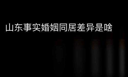 山东事实婚姻同居差异是啥