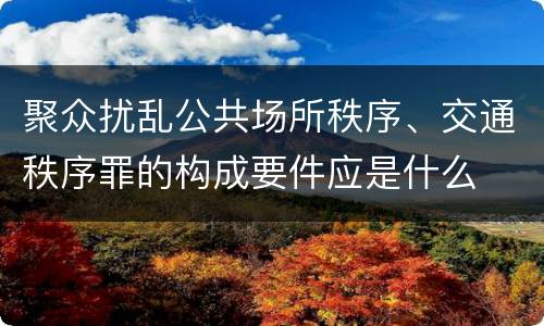 聚众扰乱公共场所秩序、交通秩序罪的构成要件应是什么