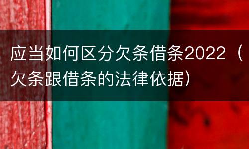 应当如何区分欠条借条2022（欠条跟借条的法律依据）