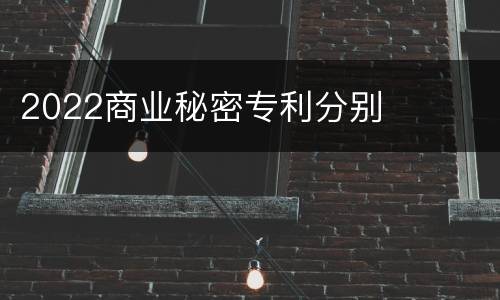 2022商业秘密专利分别