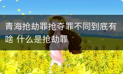 青海抢劫罪抢夺罪不同到底有啥 什么是抢劫罪