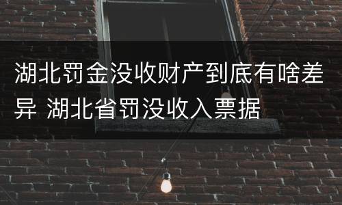 湖北罚金没收财产到底有啥差异 湖北省罚没收入票据