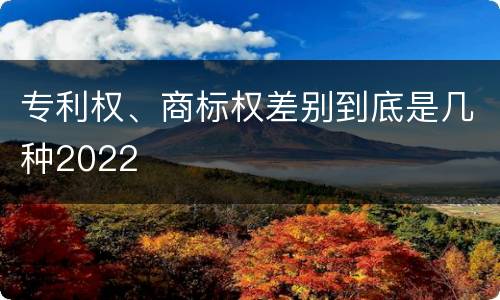 专利权、商标权差别到底是几种2022