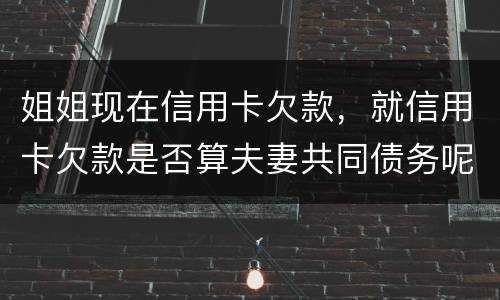 姐姐现在信用卡欠款，就信用卡欠款是否算夫妻共同债务呢