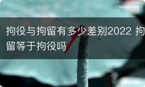 拘役与拘留有多少差别2022 拘留等于拘役吗