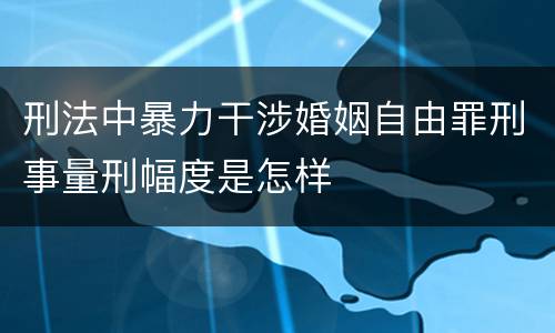 刑法中暴力干涉婚姻自由罪刑事量刑幅度是怎样