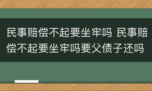 民事赔偿不起要坐牢吗 民事赔偿不起要坐牢吗要父债子还吗