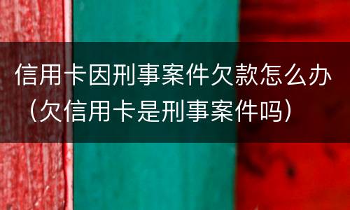 信用卡因刑事案件欠款怎么办（欠信用卡是刑事案件吗）