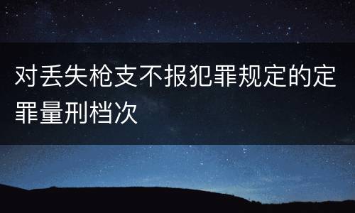 对丢失枪支不报犯罪规定的定罪量刑档次