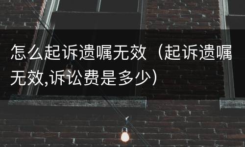 怎么起诉遗嘱无效（起诉遗嘱无效,诉讼费是多少）