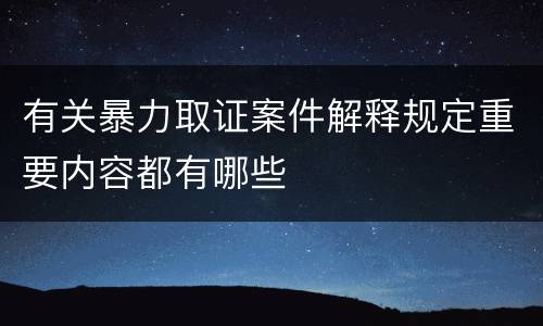 有关暴力取证案件解释规定重要内容都有哪些