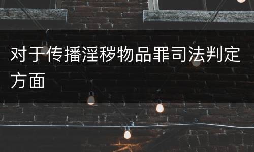 对于传播淫秽物品罪司法判定方面