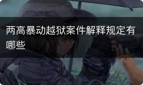 两高暴动越狱案件解释规定有哪些