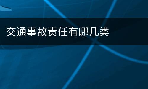 交通事故责任有哪几类