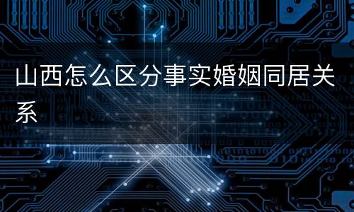 山西怎么区分事实婚姻同居关系