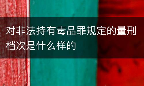 对非法持有毒品罪规定的量刑档次是什么样的