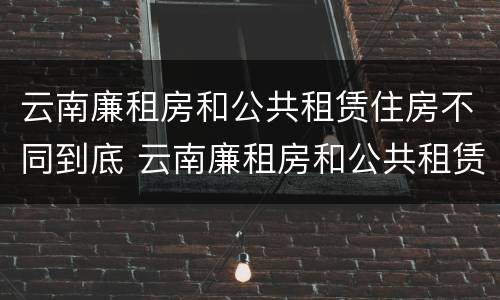 云南廉租房和公共租赁住房不同到底 云南廉租房和公共租赁住房不同到底怎么办