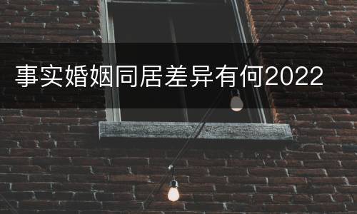 事实婚姻同居差异有何2022