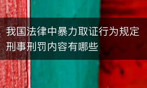 我国法律中暴力取证行为规定刑事刑罚内容有哪些