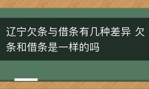 辽宁欠条与借条有几种差异 欠条和借条是一样的吗
