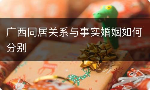 广西同居关系与事实婚姻如何分别