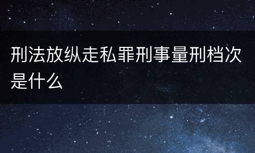 刑法放纵走私罪刑事量刑档次是什么