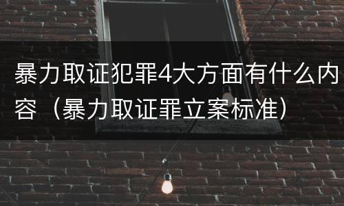 暴力取证犯罪4大方面有什么内容（暴力取证罪立案标准）