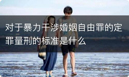 对于暴力干涉婚姻自由罪的定罪量刑的标准是什么