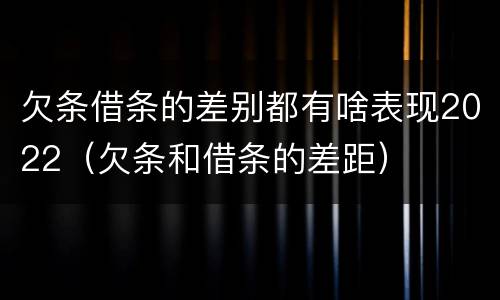欠条借条的差别都有啥表现2022（欠条和借条的差距）