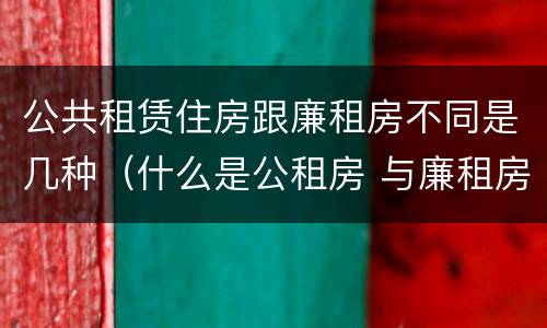 公共租赁住房跟廉租房不同是几种（什么是公租房 与廉租房有什么区别?）