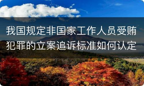 我国规定非国家工作人员受贿犯罪的立案追诉标准如何认定