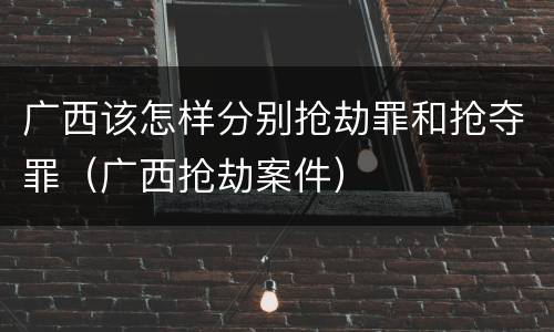 广西该怎样分别抢劫罪和抢夺罪（广西抢劫案件）