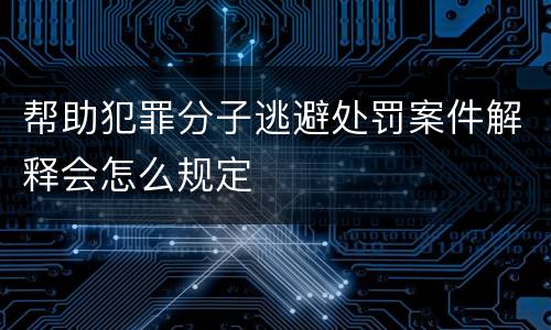 帮助犯罪分子逃避处罚案件解释会怎么规定