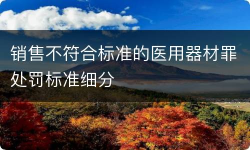 销售不符合标准的医用器材罪处罚标准细分