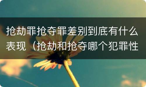 抢劫罪抢夺罪差别到底有什么表现（抢劫和抢夺哪个犯罪性质严重）