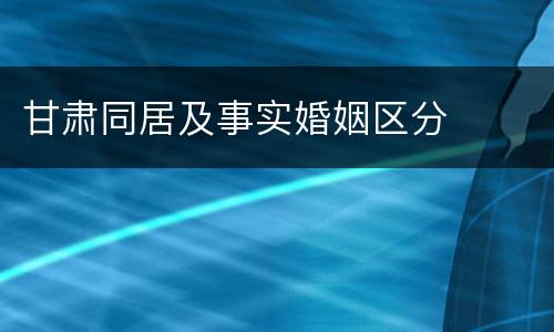 甘肃同居及事实婚姻区分