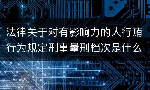 法律关于对有影响力的人行贿行为规定刑事量刑档次是什么