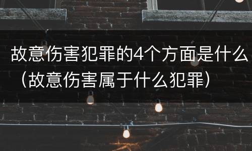 故意伤害犯罪的4个方面是什么（故意伤害属于什么犯罪）