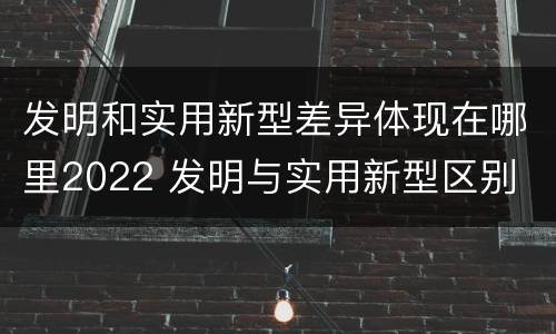 发明和实用新型差异体现在哪里2022 发明与实用新型区别