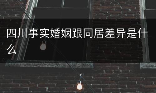 四川事实婚姻跟同居差异是什么