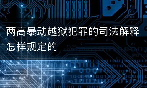 两高暴动越狱犯罪的司法解释怎样规定的
