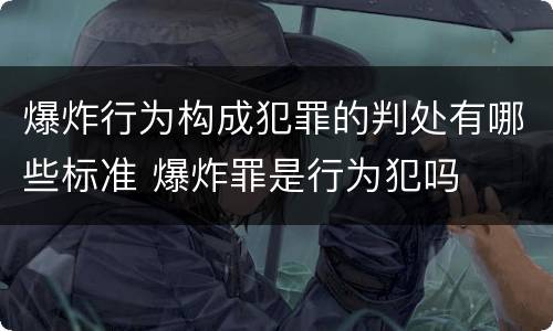 爆炸行为构成犯罪的判处有哪些标准 爆炸罪是行为犯吗