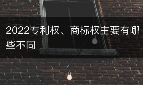 2022专利权、商标权主要有哪些不同