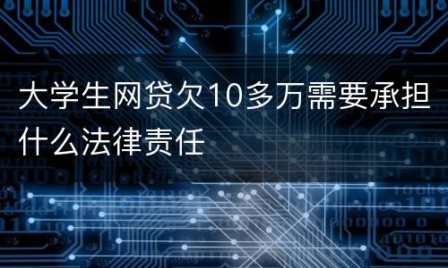 大学生网贷欠10多万需要承担什么法律责任