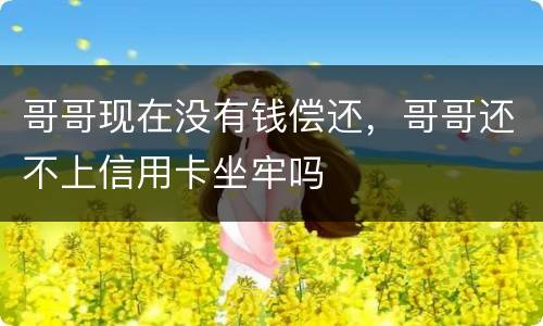 哥哥现在没有钱偿还，哥哥还不上信用卡坐牢吗