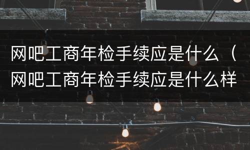 网吧工商年检手续应是什么（网吧工商年检手续应是什么样的）