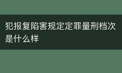 犯报复陷害规定定罪量刑档次是什么样