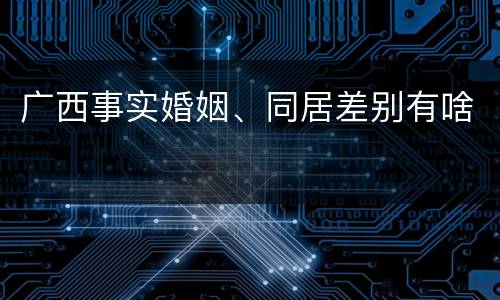 广西事实婚姻、同居差别有啥